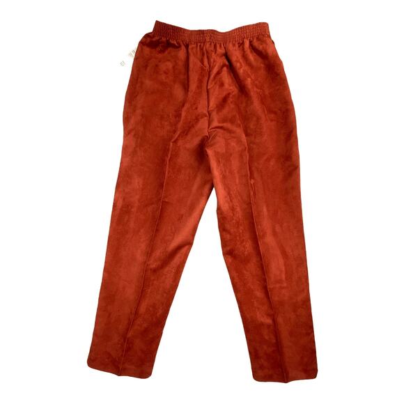 Southern Lady 70's Vintage Burnt Orange Corduroy Pants Womens 14 Elastic Waist - Picture 2 of 6